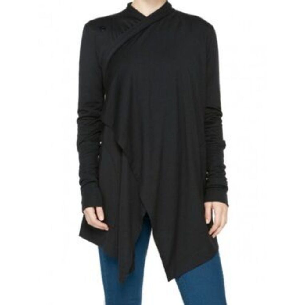 Icebreaker Black Bliss Wrap Merino Wool Sweater Size Small